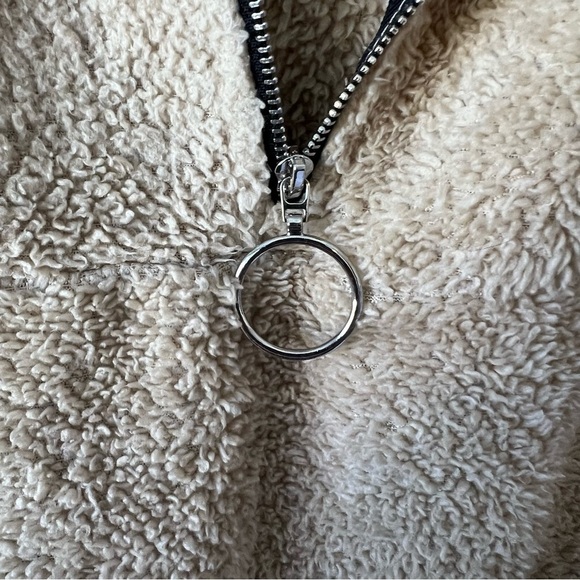 Tan Teddy Quarter Zip Mock Neck Pull Over Sweater- Size Medium - Picture 6 of 7